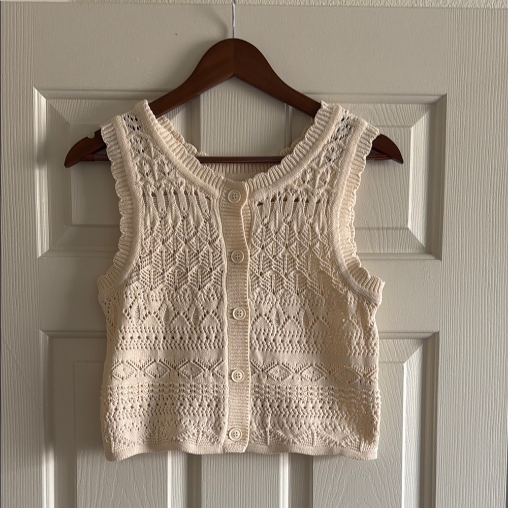 Cream Knit Tank Top